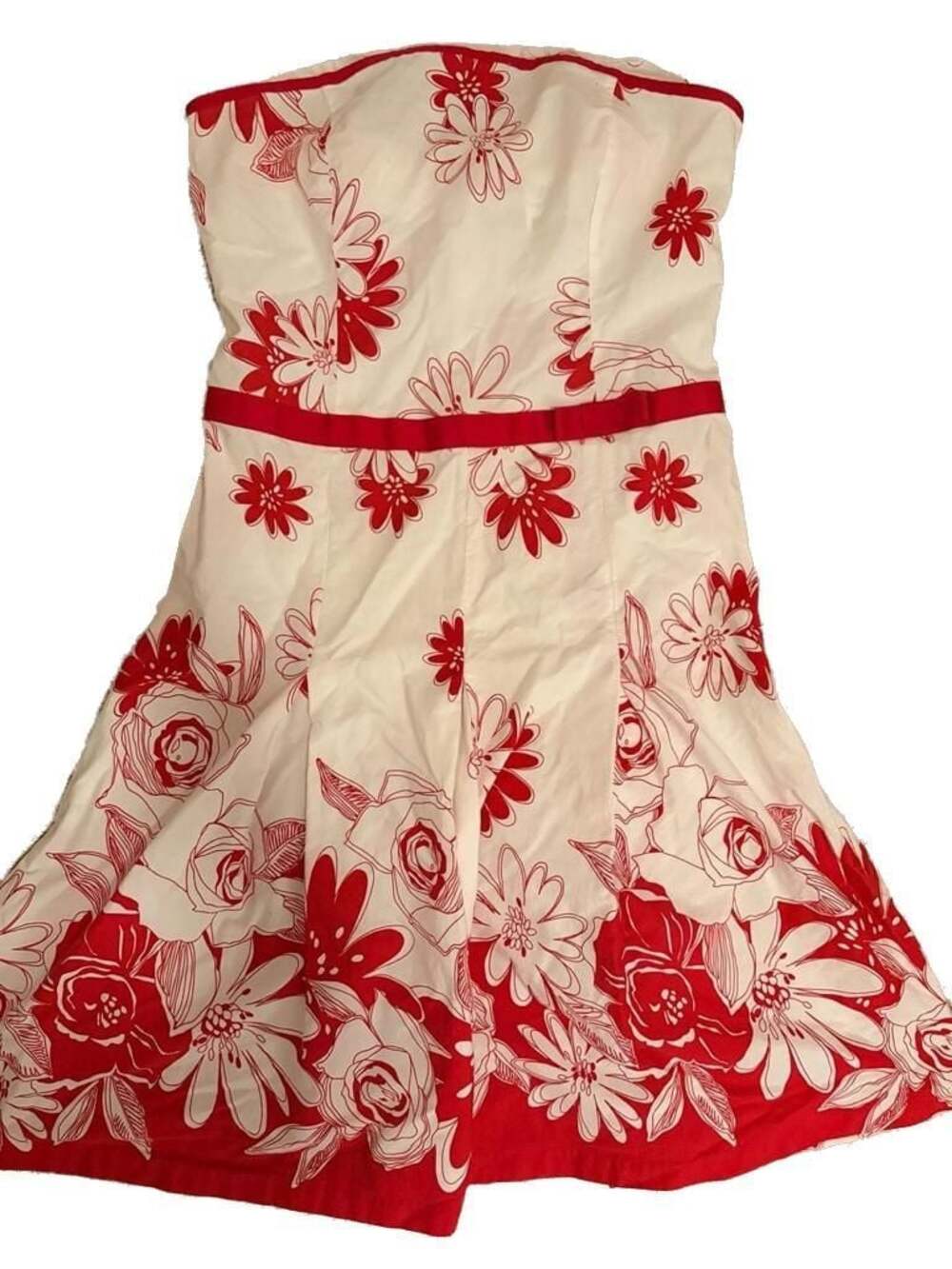 Spenuelas Women's Strapless Floral Print Cotton Dress